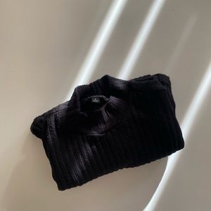 Liverpool Black Ribbed Knit Turtleneck Sweater